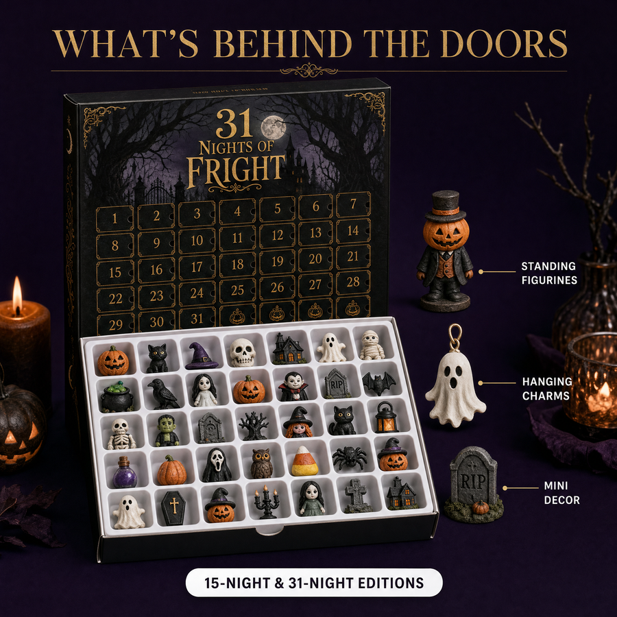 What's behind the doors – standing figurines, hanging charms, mini decor